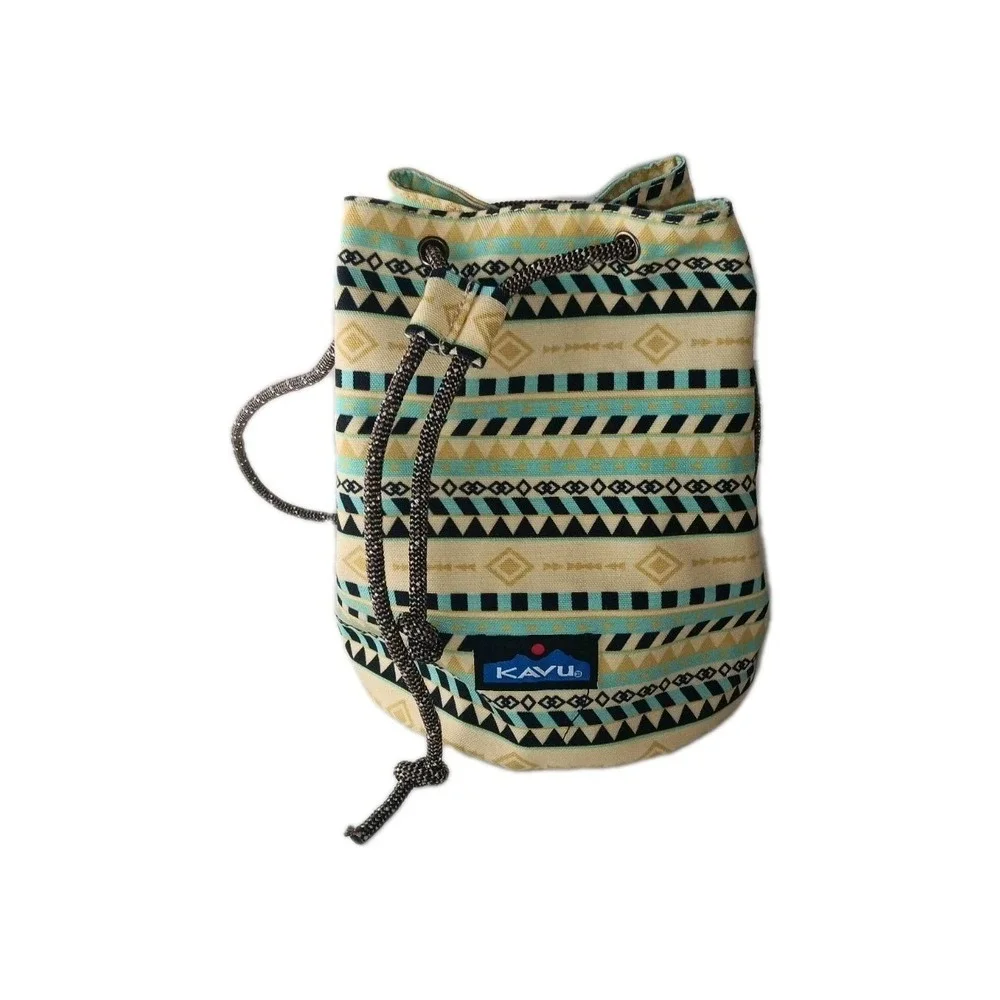 Kavu Bucket Bag Multi Color Canvas Sling Bag Crossbody Handbag and Wallet